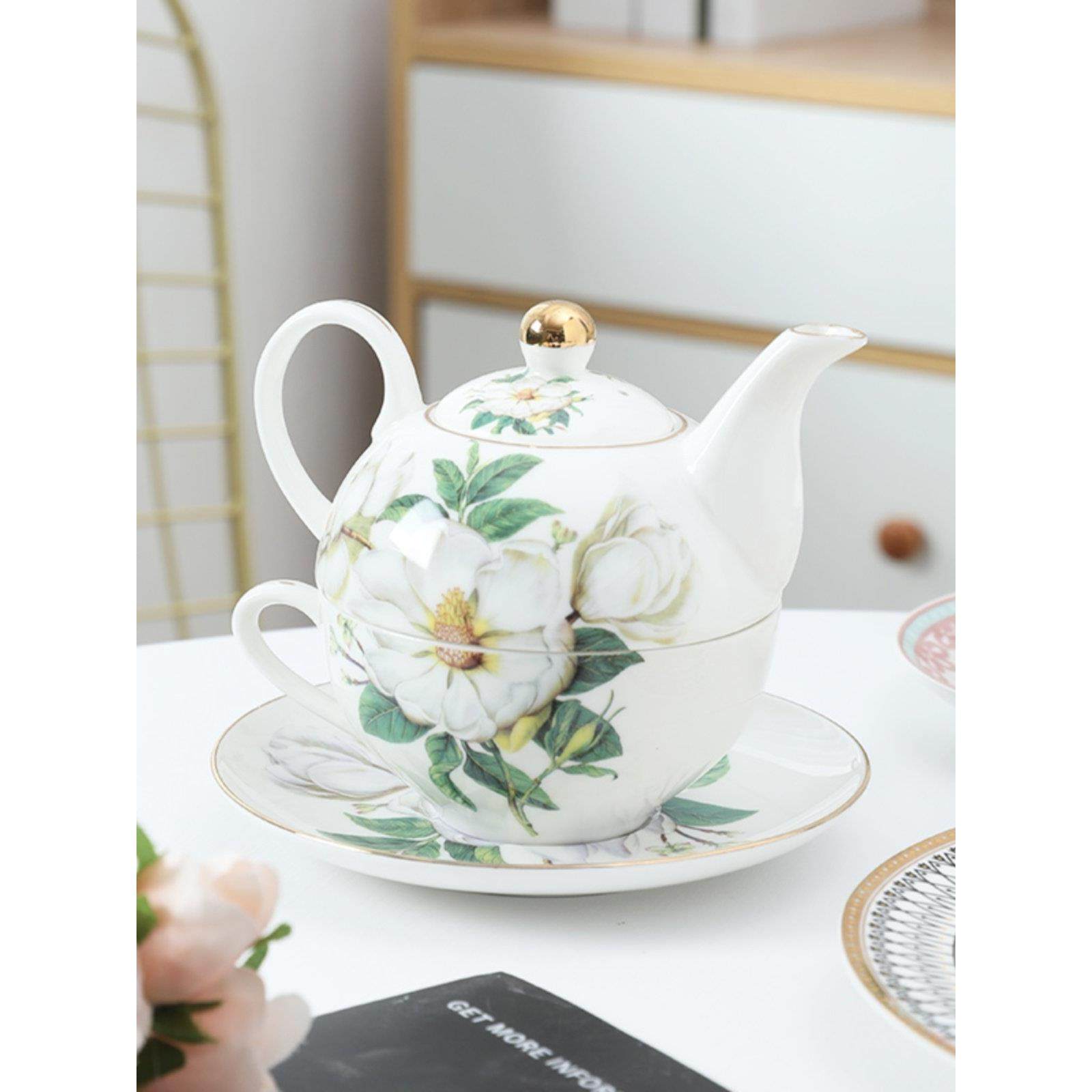 陶瓷花茶壶英式花草单人壶奢华子母壶办公复古杯碟下午花茶具套装,餐饮具,茶壶,淘宝优惠券,粉丝福利购,淘宝优惠卷