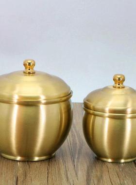 香炉纯铜香粉盅用品檀香罐香粉瓶分装盒子沉香粉檀香粉罐纯黄铜