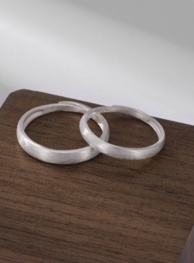 素圈银戒指钱万千925纯银复古