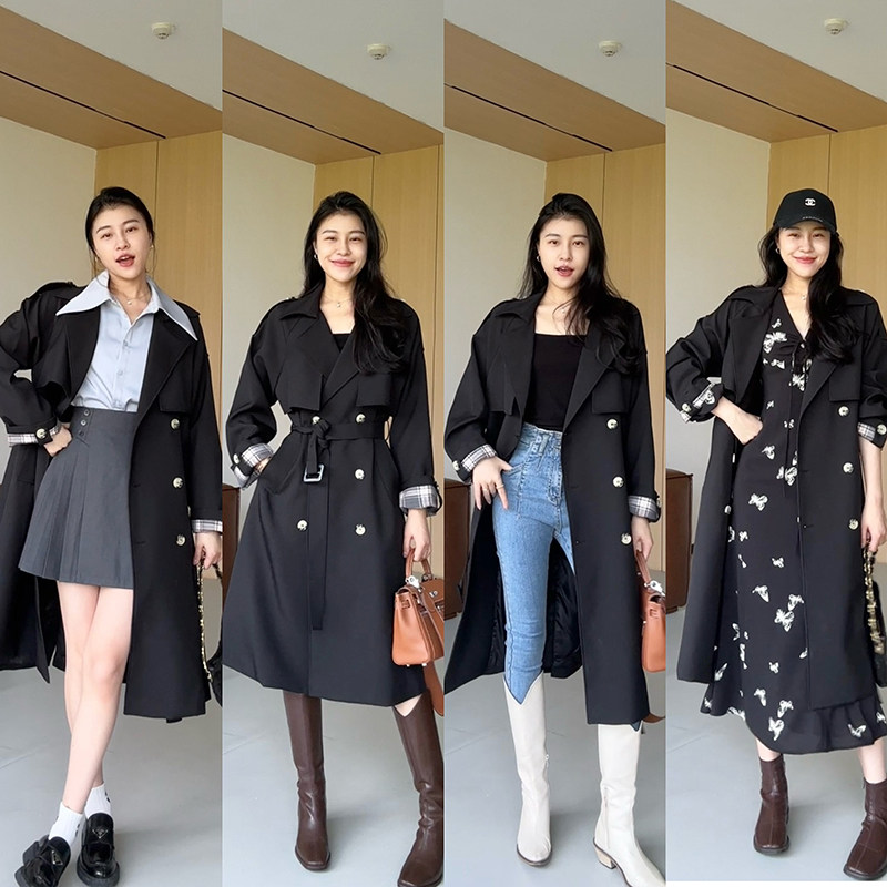 张阿星【英伦风衣】英伦气质中长垂感挺阔版型风衣W424X13434