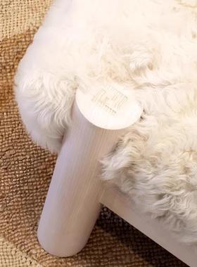 古实椅木羊中73487绒单人沙发椅现代简约客厅休闲懒人躺羔椅设计