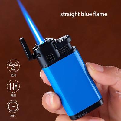 Straight blue flame lighter gas lighter windproof lighter