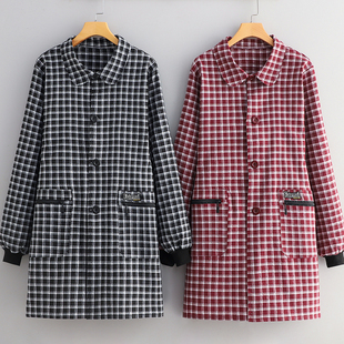 围衣 上班防污耐脏外穿工作服新款 长袖 正穿罩衣家用厨房围裙女时尚