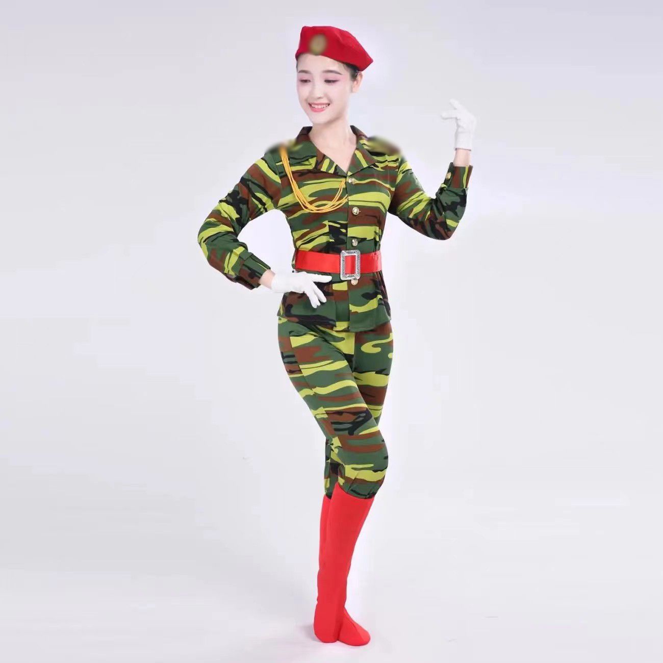 新款迷彩舞蹈服装军鼓服