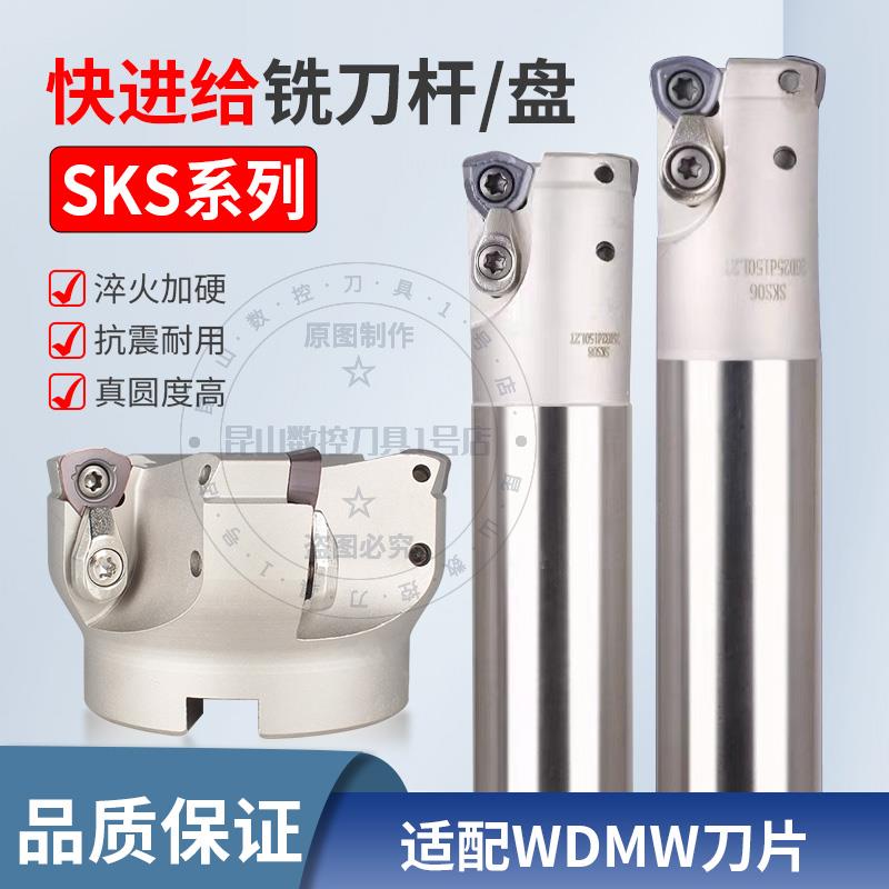 SKS快进给铣刀杆黛杰WDMW05/06/08大进给光面开粗抗震R3立铣刀杆