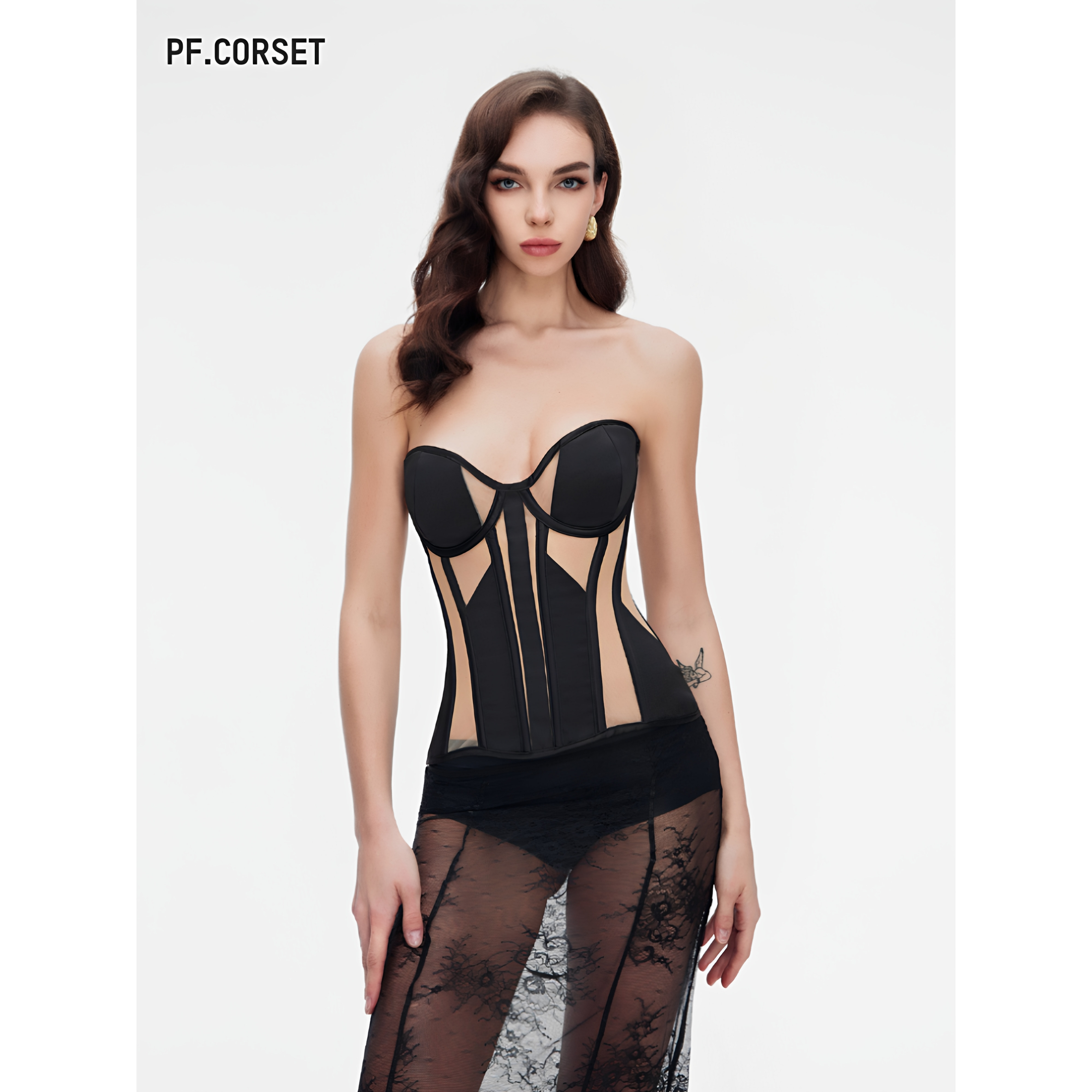Selene 超好看网纱撞色透视绑带鱼骨胸衣2026夏 PerfectCorsetNY