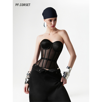 欧美辣妹高级法式束腰胸衣抹胸