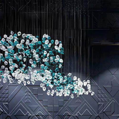 酒店大堂吊灯工程水晶灯售楼部沙盘灯大型大厅冰块石头子灯饰,家装灯饰光源,客厅吊灯,淘宝优惠券,粉丝福利购,淘宝优惠卷