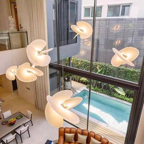 法式中古创意客厅吊灯设计师餐厅吊灯loft民宿复式楼楼梯蚕丝灯具