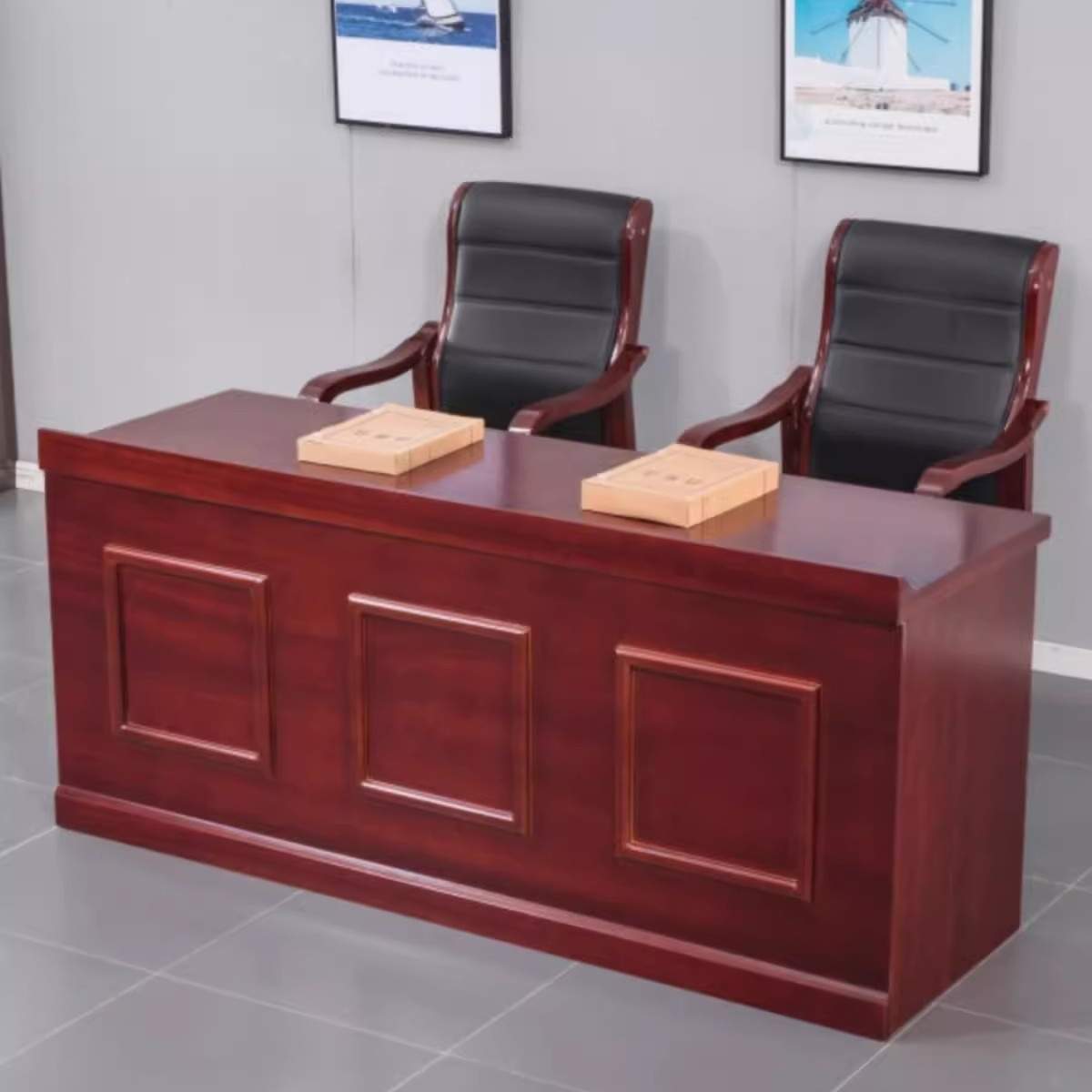 演讲台会议室大型领导发言条形桌油漆木皮审判桌会议室桌椅