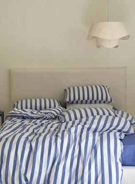 纯棉单品条纹被套150x200cm被罩学生宿舍200x230全棉单件被芯套