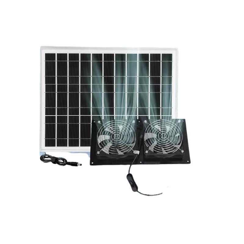 15W20W25W太阳能风扇鸡舍狗舍排气扇12V太阳能玻璃板排气通风