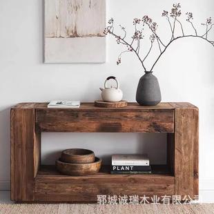 玄关柜桌子阳台飘窗小矮桌坐地榆木地台茶几暖茶桌实木国学桌炕桌