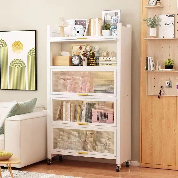 防尘置物架落地多层橱柜多功能微波炉烤箱带门收纳储物碗柜书柜