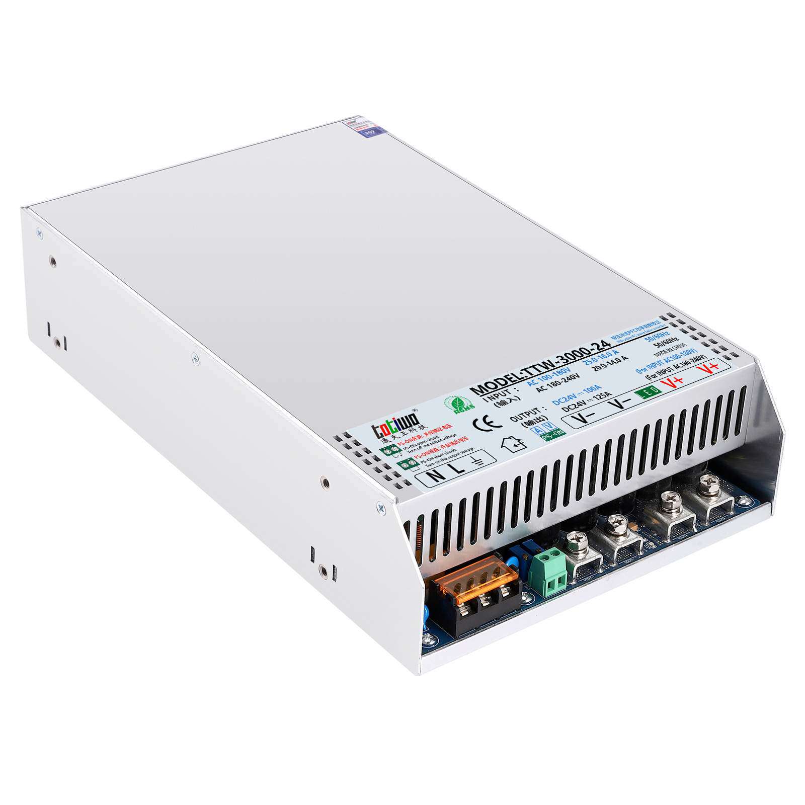 100-240VAC功率因数校正PFC功能DC205V210V215V2500W3000W电源