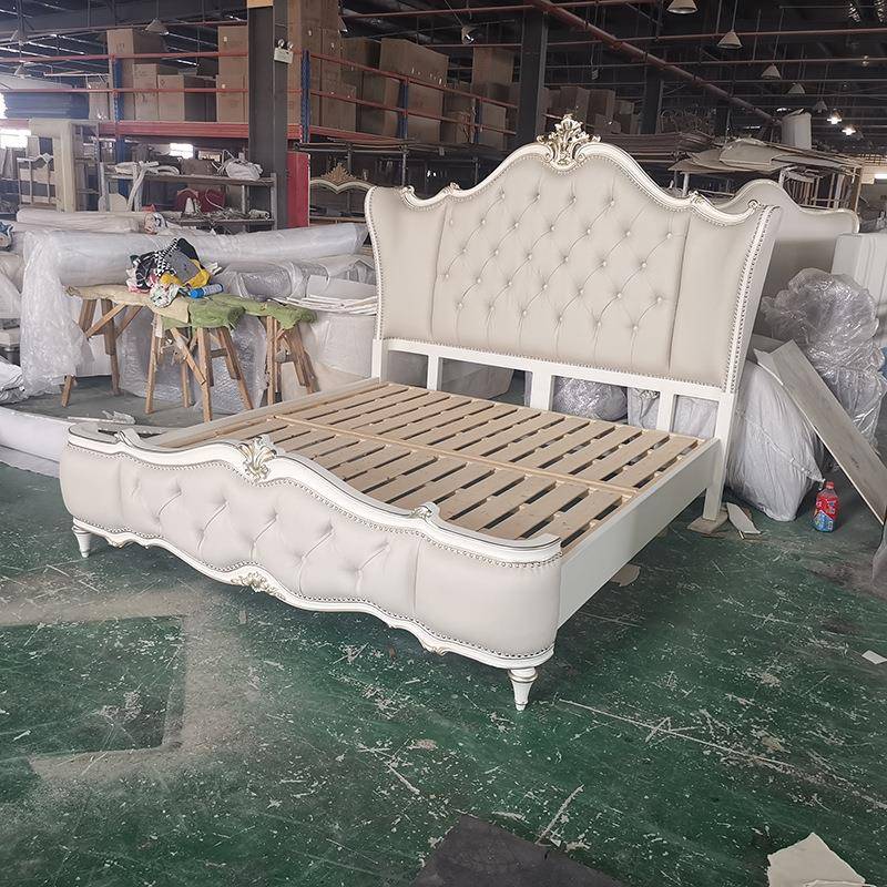 美式轻奢实木床主卧1.8米欧式双人大床现代简约1.5米收纳储物婚床