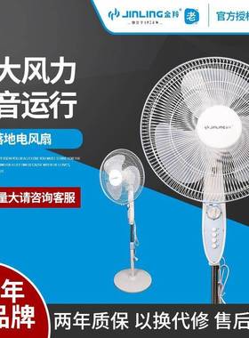 金羚电风扇家用静音立式学生宿舍落地扇摇头机械台地扇FS11-40B7