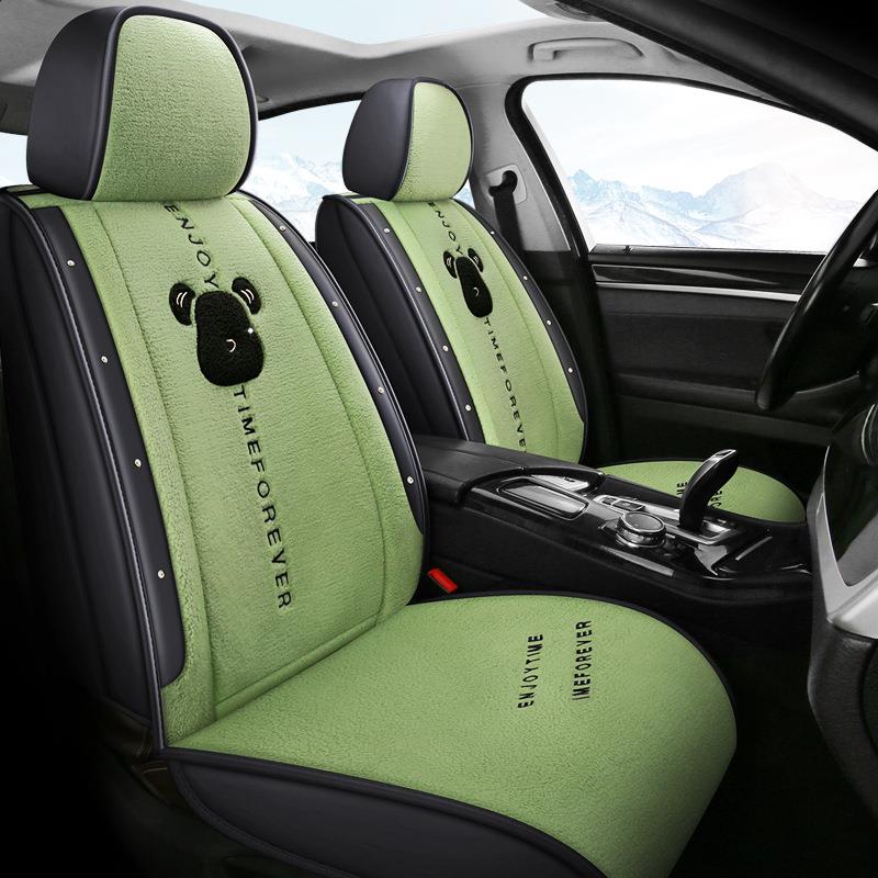 冬季汽车通用主驾驶司机短毛绒保暖坐垫冬天全包车垫车用护腰座套