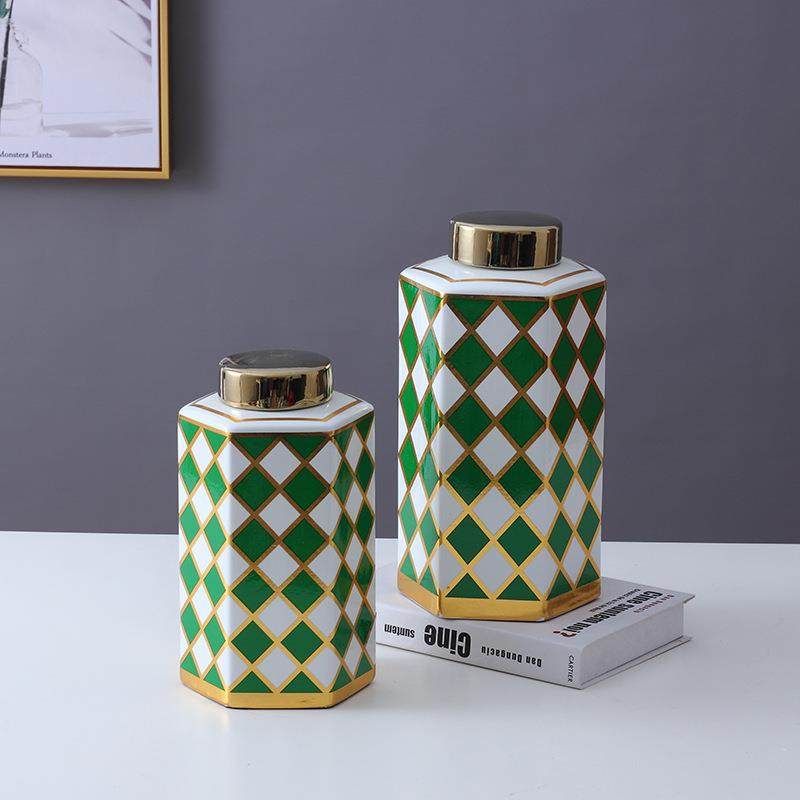 轻奢客厅玄关电视柜摆件欧式餐桌家居饰品工艺花瓶陶瓷装饰罐摆饰,3C数码配件,USB灯,淘宝优惠券,粉丝福利购,淘宝优惠卷