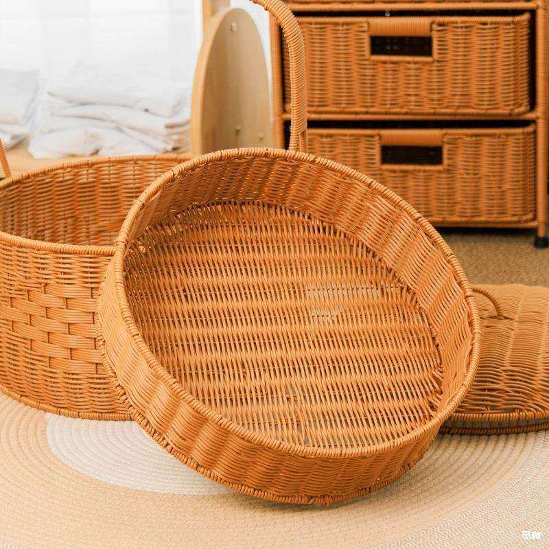 户外野餐双层拜拜篮仿藤编织手提箱大容量买菜水果篮带盖购物篮,机械设备,其他机械设备,淘宝优惠券,粉丝福利购,淘宝优惠卷