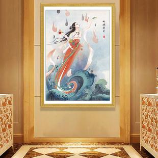 钻石画满钻新款竖版玄关中国神话传说女娲补天点贴钻钻石绣十字绣
