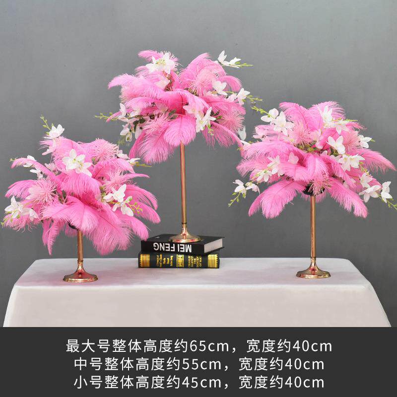 亚马逊热卖网红羽毛桌花仿真花假花酒店ktv餐厅摆台花桌面装饰花