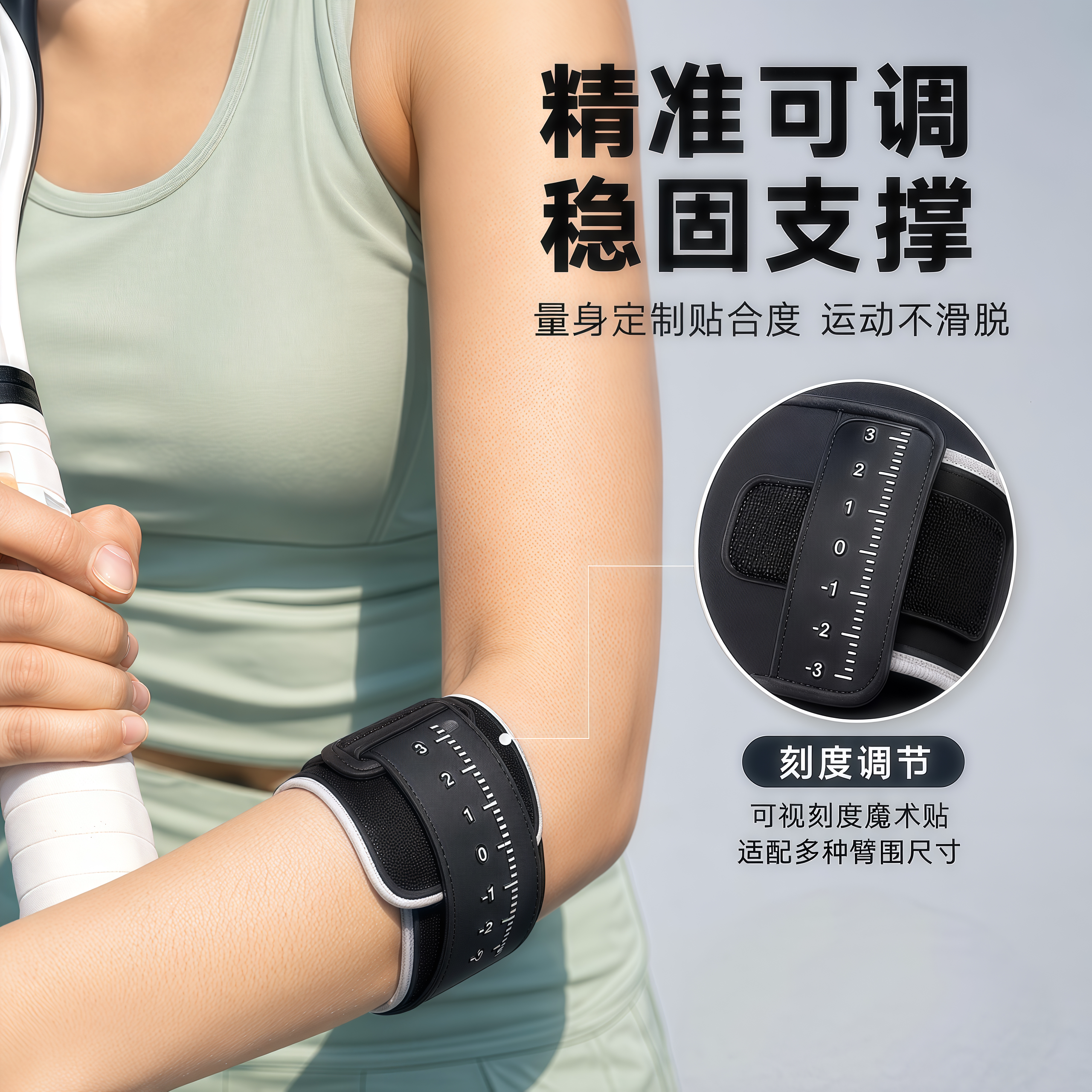 运动护肘专用网球羽毛球加压调节固定带男女士肘关节护臂专业护具