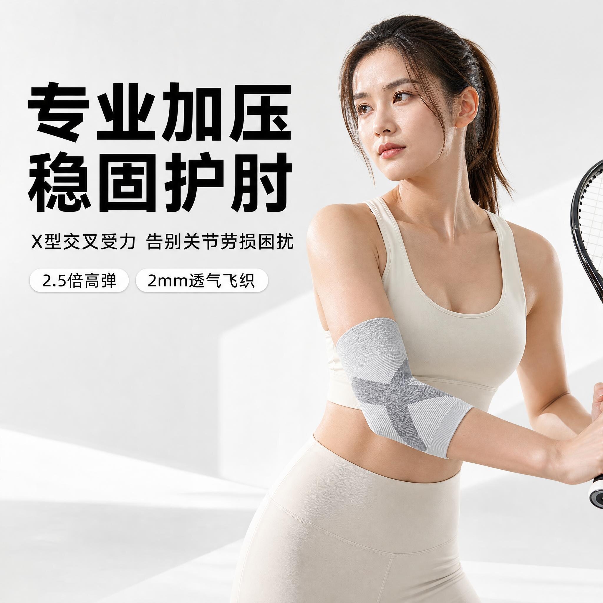 网球肘专用护肘女加压运动舒缓疼痛手肘胳膊羽毛球关节套护具
