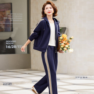 上衣 连帽拉链款 裤 子运动妈妈装 2025秋装 中老年休闲套装 新品