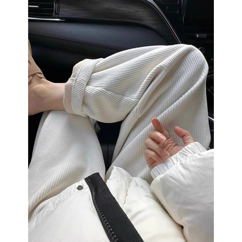 300斤大码慵懒萝卜哈伦裤男女冬季简约白色加绒加厚灯芯绒老爹裤2,男装,休闲裤,淘宝优惠券,粉丝福利购,淘宝优惠卷