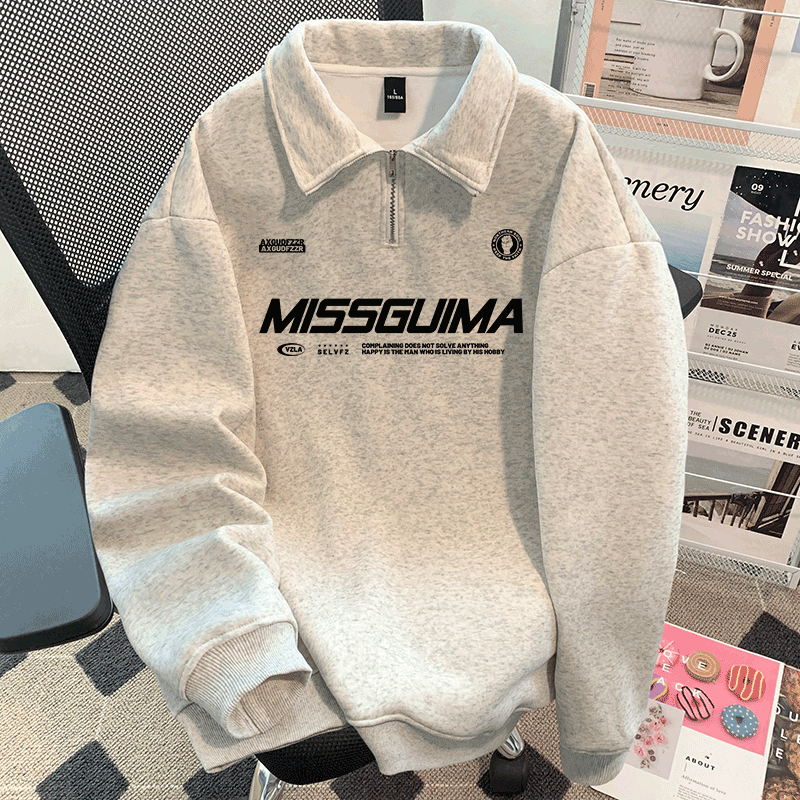 加大码300斤美式潮牌polo领卫衣