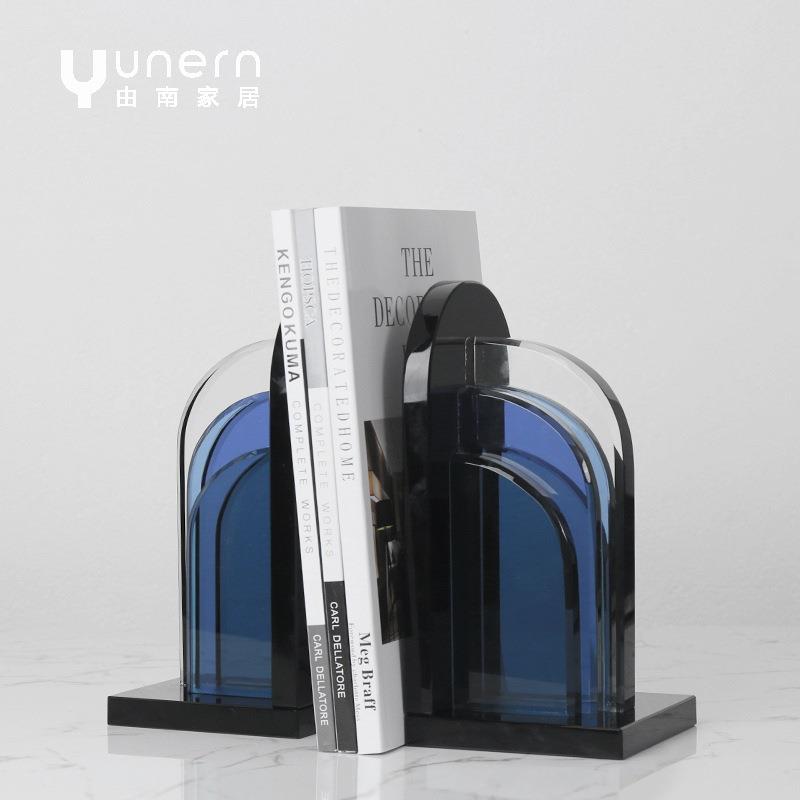 现代简约创意书档软装饰品售楼处样板间书房玄关办公桌面书靠摆件