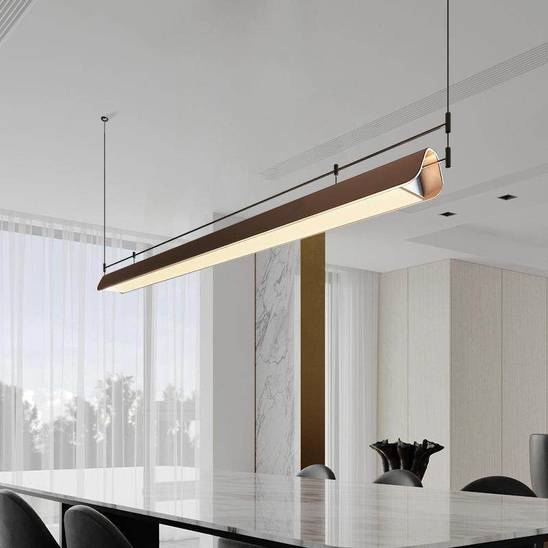 设计师款餐厅岛台吧台吊灯售楼部展厅艺术氛围软装现代极简长条灯
