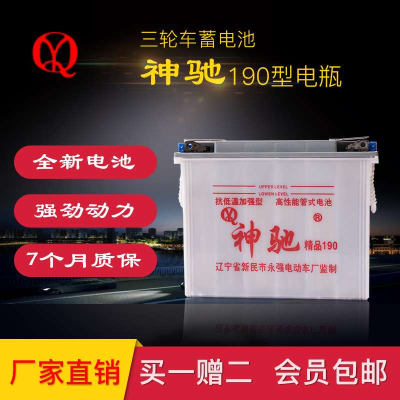 神驰190型电动三轮车水电瓶蓄电池60v12v120ah支持代发