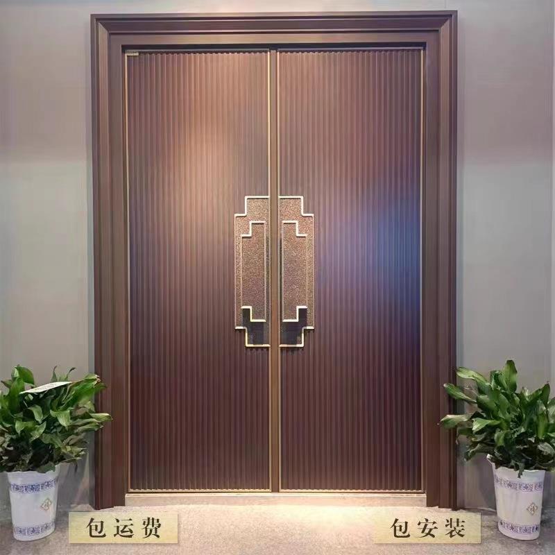 新中式别墅大门铸铝双开门装甲门家用入户大门农村自建房大门新款