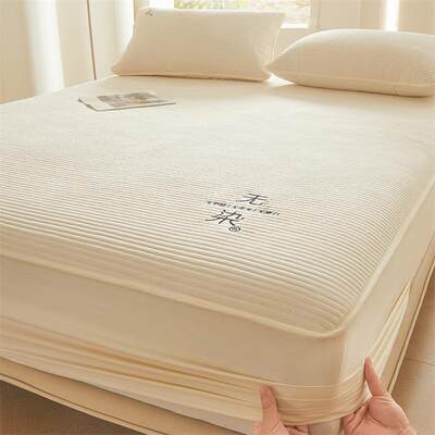 A类全棉夹棉床笠单件纯棉100床罩席梦思床垫保护罩床套防滑防尘套