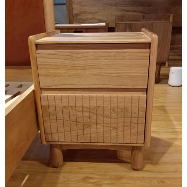 樱桃木床头柜爱家床头柜藤编实木床头柜