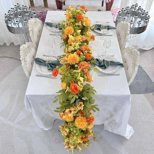 新品仿真藤条系列婚礼礼堂现场布置假花舞台路引花排手工绢花