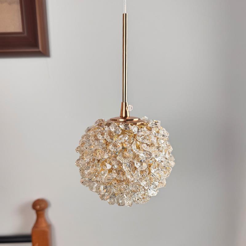 床头水晶吊灯简约吊线个性艺术设计师服装店吧台餐厅卧室玄关灯具