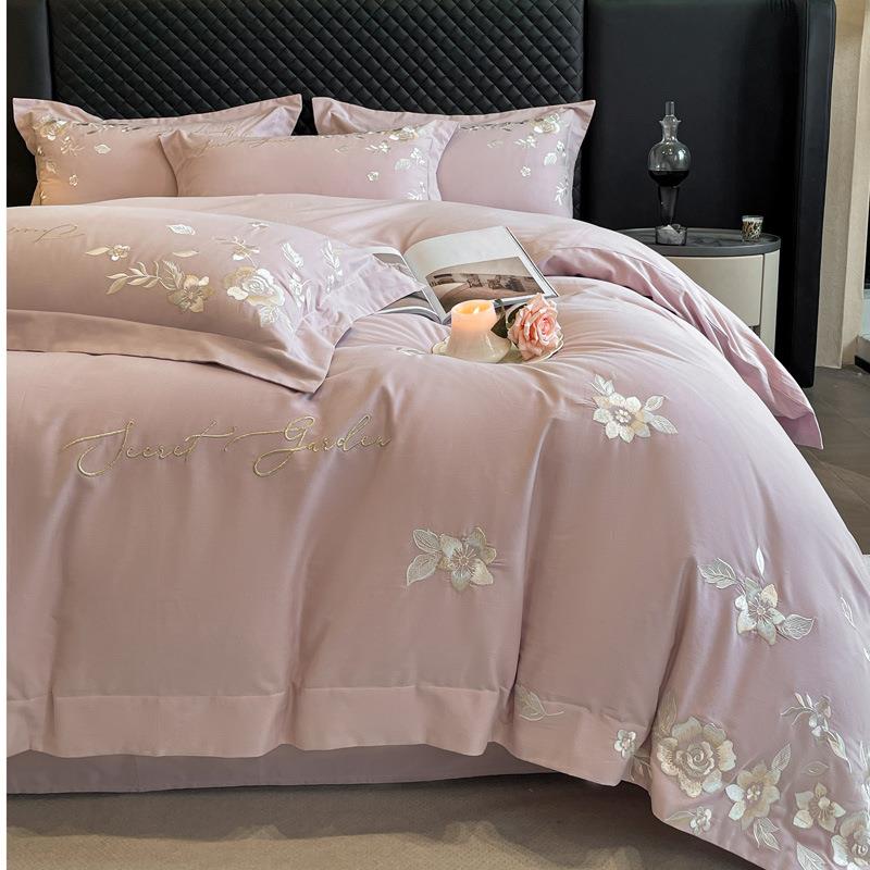 轻奢风加厚长绒棉磨毛四件套全棉纯棉床单被套保暖高级感床上用品