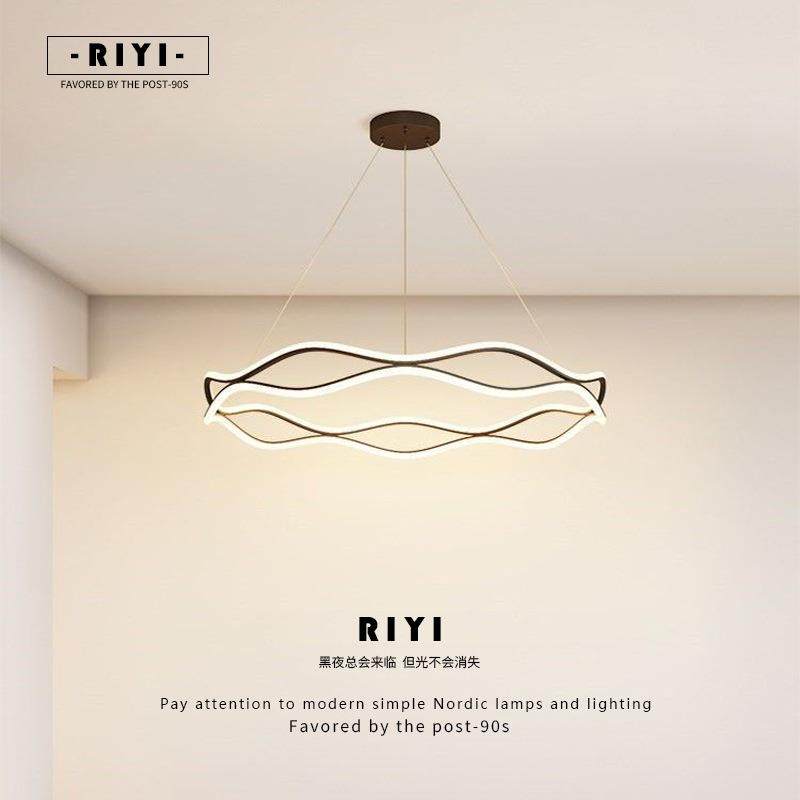 客厅吊灯2023年新款led现代简约北欧卧室轻奢环形意大利艺术主灯