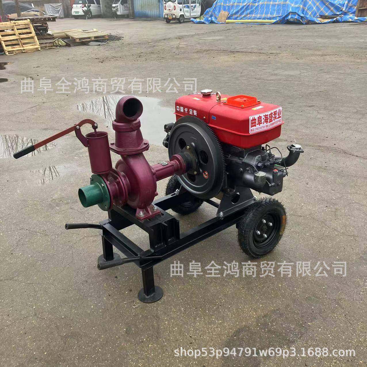 12马力柴油带动4寸抽水泵农田抗旱浇地带滴灌大流量220立方抽水器