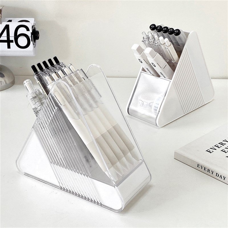 速发笔筒斜插学生宿舍文具抽屉式书桌风面收纳置盒物架桌笔架摆件