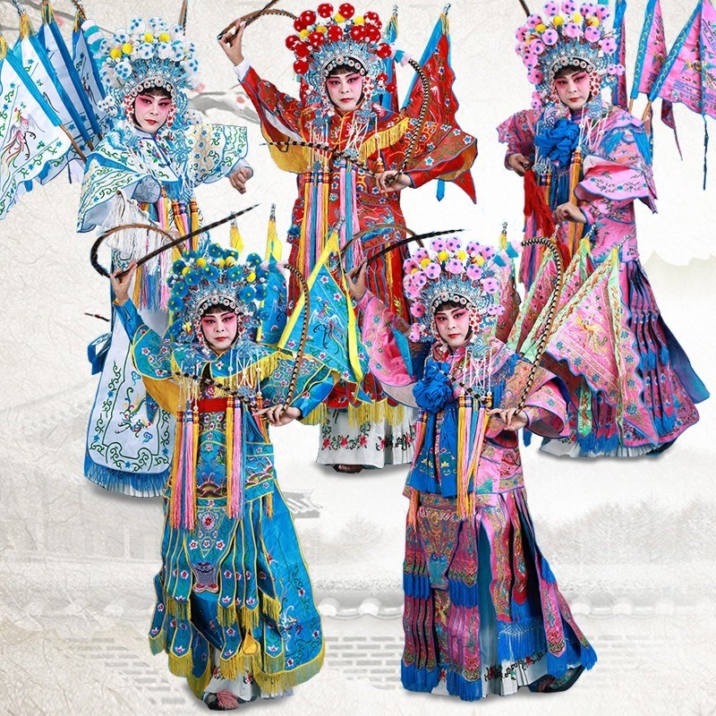 现货速发电靠将扈三娘武旦刀马旦演出服装京剧戏曲服装戏服穆桂英