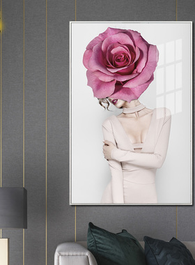 速发2款羽毛花朵美晶瓷画水术装饰画样板房别墅院挂晶艺画