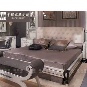 御匠壹号 欧式实木雕花双人床布艺床新古典1.8m米主卧婚床公主床