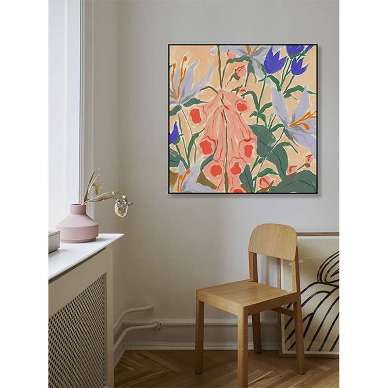 奶油风抽象艺术花卉装饰画小清新现代简约客厅餐厅沙发背景大幅画图片