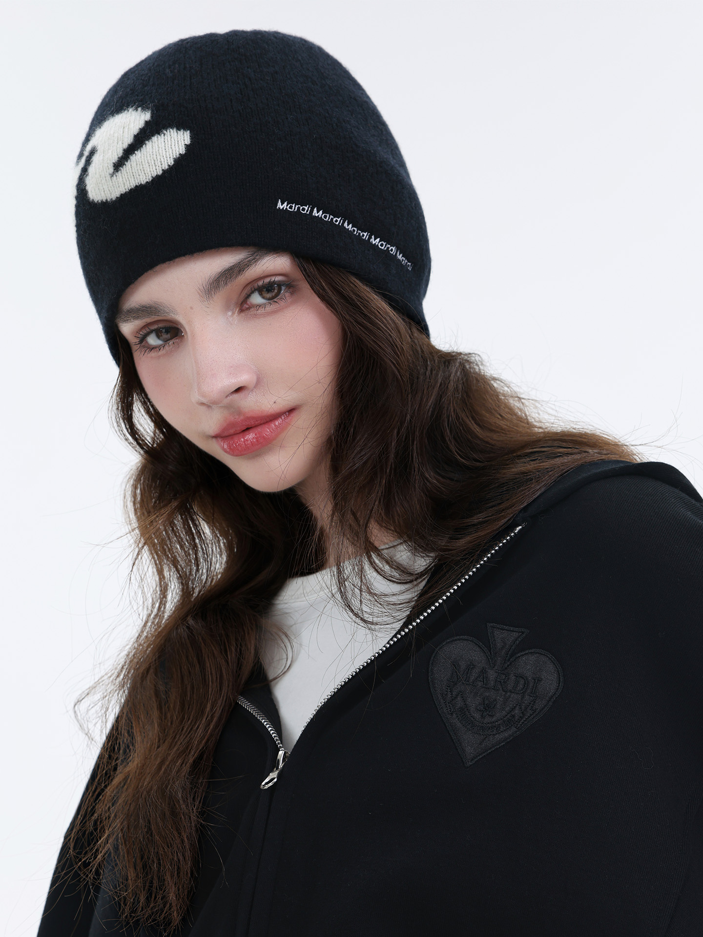 Mardi韩系25秋冬季100%羊毛针织帽女时尚休闲保暖显脸小毛线帽子