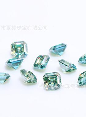 工厂桑原-色绿色阿斯3切莫桑石裸石1XLASQ010克拉倒八角宝塔形莫