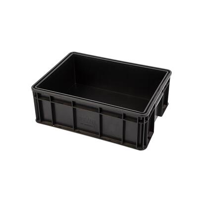 供应防静电周转黑KKR色箱料存箱4980504-2塑注塑导电放箱储物箱